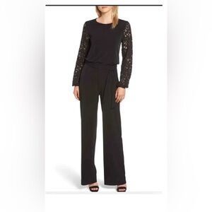 Michaal Kors Black Lace Sleeve Jumpsuit medium